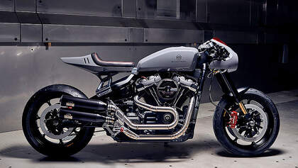 Blacktrack Bt Harley Caf Racer Auf Fat Bob Basis Motorradonline De