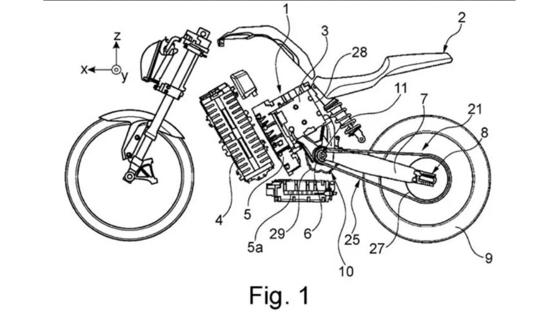 BMW Patent Elektromotorrad G-Baureihe oder CE 02 oder DC 04