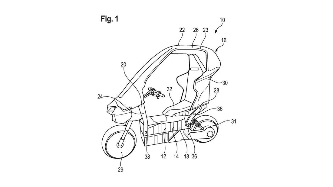 BMW-Patent Kabinenroller Elektroroller mit Dach