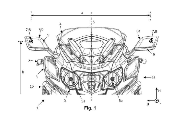 BMW Patent Motorrad mit Kamerasystem: BMW mit Kameras in den Rückspiegeln