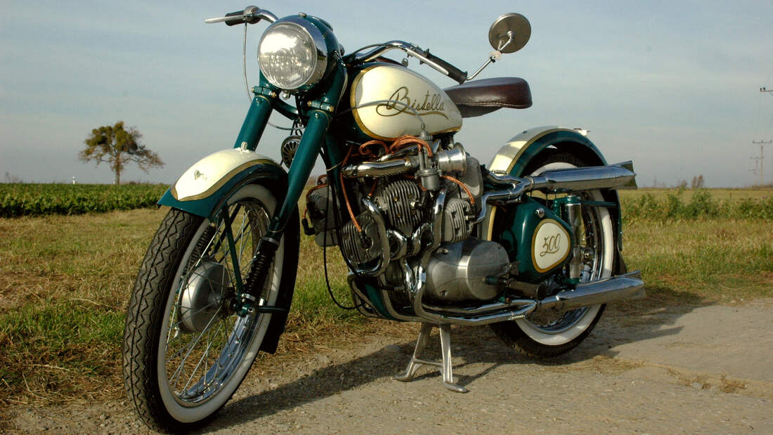 Bistella 500 von Marek Foltis mit Doppel-Sternmotor mit Kompressor Basis Jawa Zweitakt