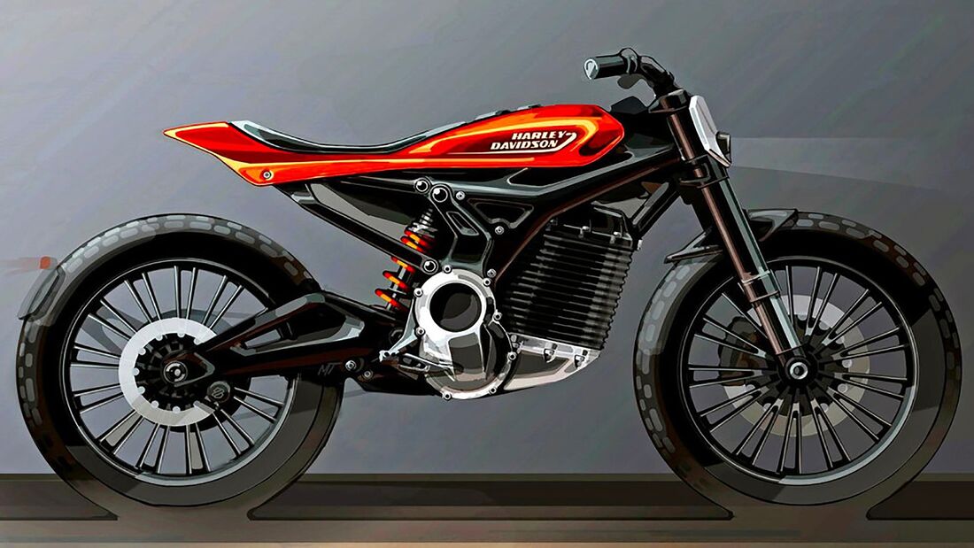 Harley-Davidson  Elektromotorrad Mittelklasse Skizze