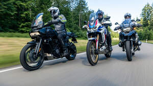 Harley-Davidson Pan America 1250 Special, Honda CRF 1100 L Africa Twin Adventure Sporrts ES, BMW R 1250 GS Vergleichstest