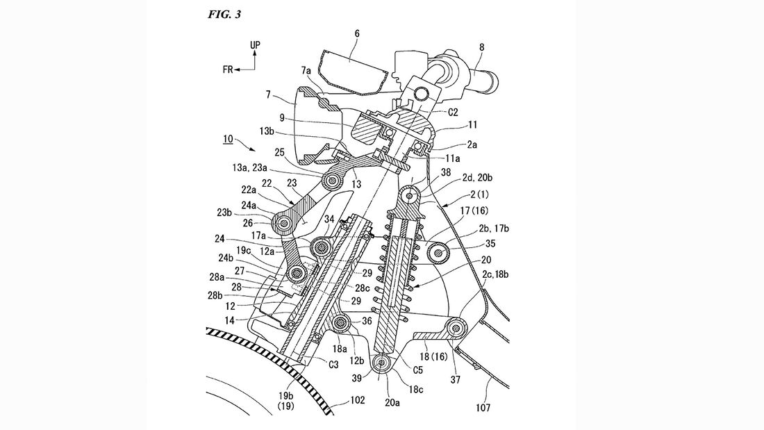 Honda Gabel Patent Hossack