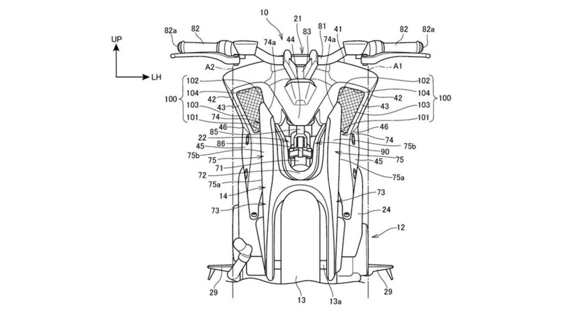 Honda Patent Hossack Naked Bike Aerodynamik