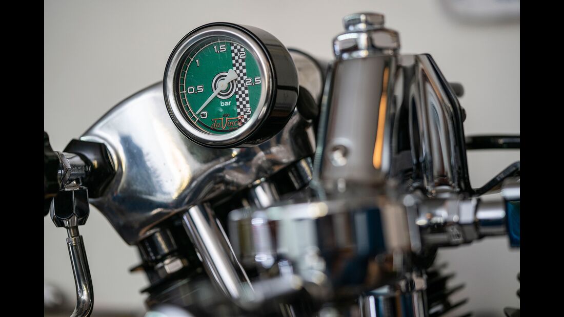 Kaffeemaschine Da Vincie "Motormaschine" im Harley-Davidson-Style