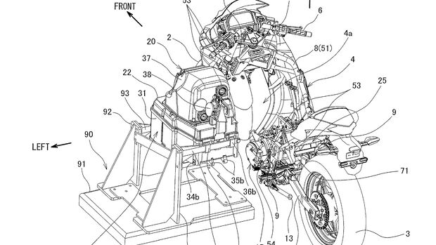 Kawasaki Elektromotorrad Patent