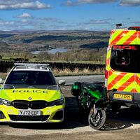 Kawasaki Ninja H2 SX mit Kompressor als ziviles Video-Motorrad der Polizei North Yorkshire Police