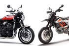 Kawasaki Z 900 RS und KTM 690 SMC.