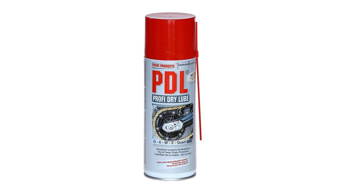 Kettenspray-Vergleichstest 2020: PDL Profi Dry Lube.