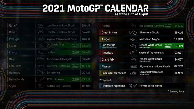 MotoGP Kalender August 2021