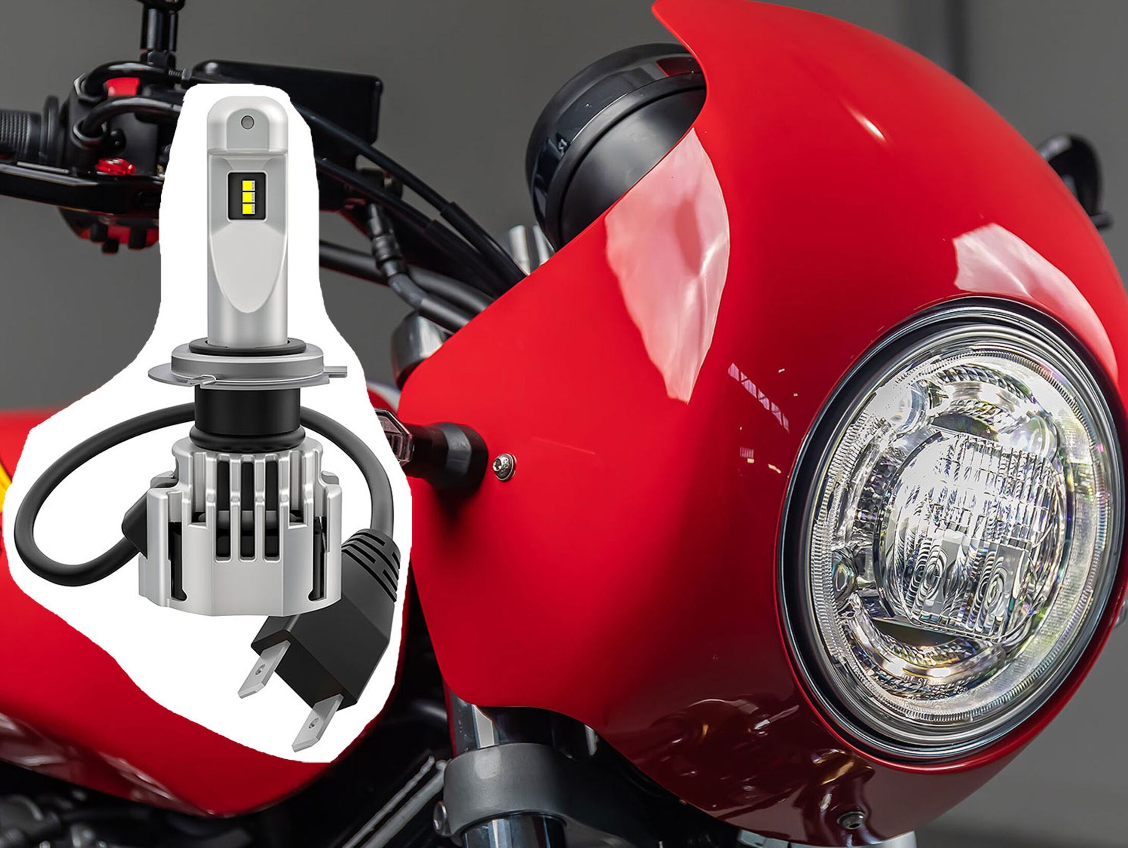 H7 LED Motorrad Scheinwerfer Lampe Abblendlicht/Fernlicht Birne für: BMW  S1000RR