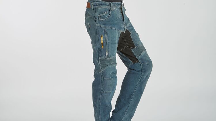Damen Motorrad Jeans Motorradhose Denim mit Protektoren blau 28-36 inch 