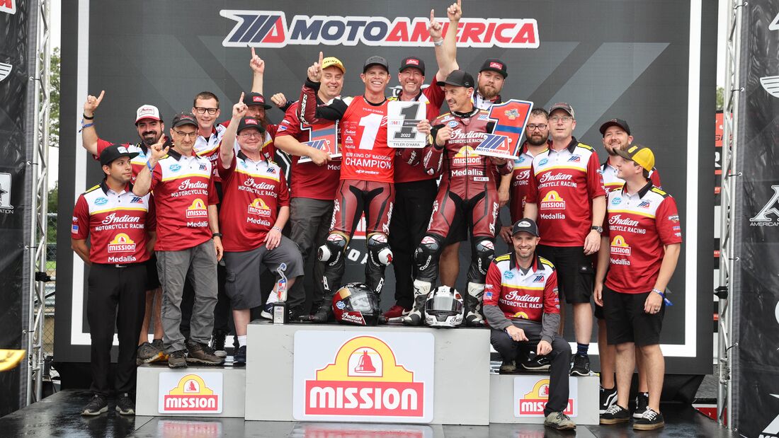 Tyler O'Hara Champion 2022 MotoAmerica Mission King of the Baggers Indian Motorcycle S&S