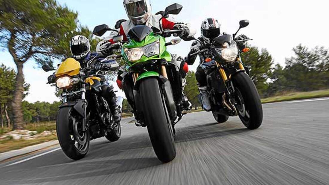 Im Test: BMW F 800 R, Kawasaki Z 750 R und Yamaha FZ8