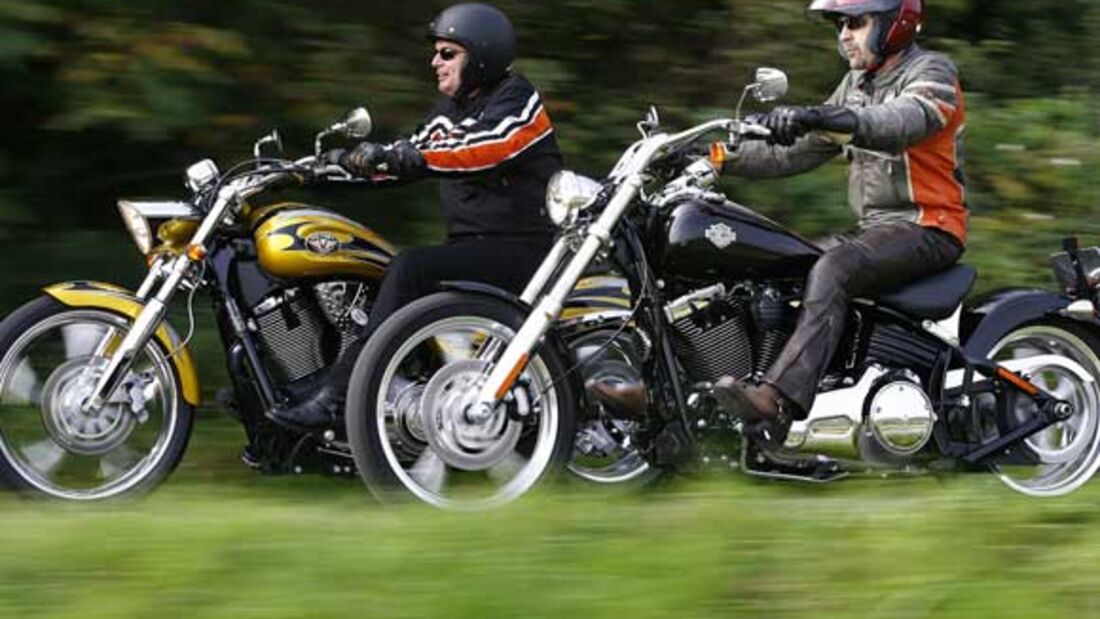 Harley-Davidson Softail Rocker C und Victory Jackpot