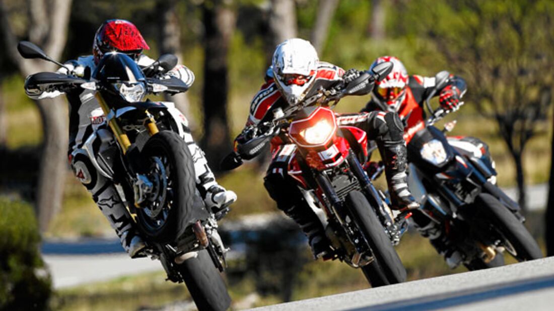 Die Supermotos von Aprilia, Ducati und KTM im Vergleich