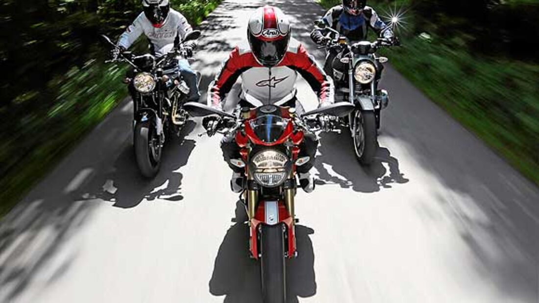 BMW, Ducati und Moto Guzzi Naked-Bikes mit Luftkühlung