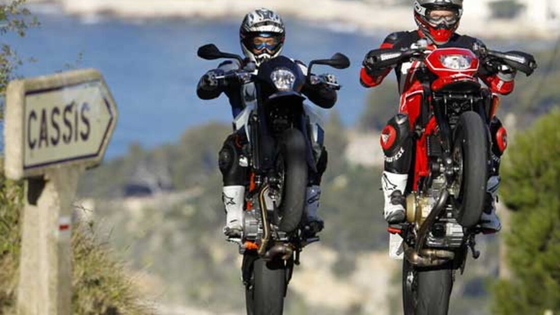 Die Supermotos von Ducati und KTM im Vergleich