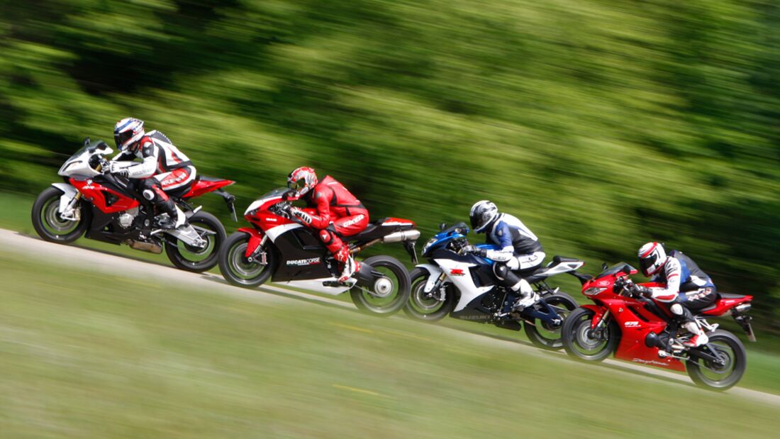 Superbikes von BMW, Ducati, Suzuki und Triumph