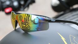Biker Chopper Motorrad Sport Brille Sonnenbrille Splitterfrei Gelbe Gläser NEU 