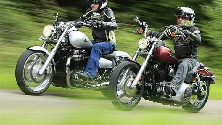 Vergleichstest Harley Davidson Dyna Street Bob Triumph Thunderbird Abs Motorradonline De