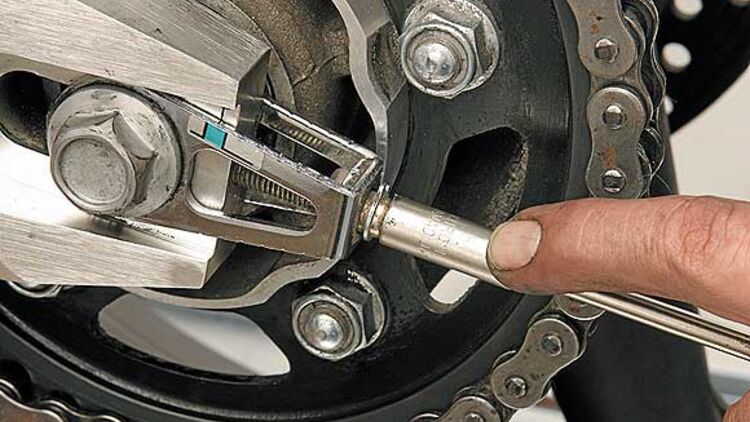 Motorrad Kette Kettenrad Anpassung Verstellung Werkzeug für Honda Yamaha Suzuki 