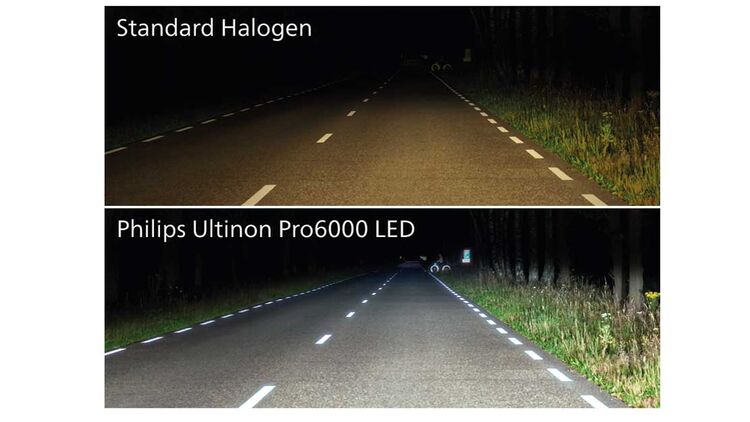 H4 LED PHILIPS 2x Auto-Lampe Ultinon Pro6000 12V Scheinwerfer