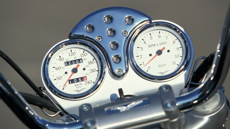 Motorrad Retro Modifizierter Kilometerzähler Tachometer Kilometer (Silber)