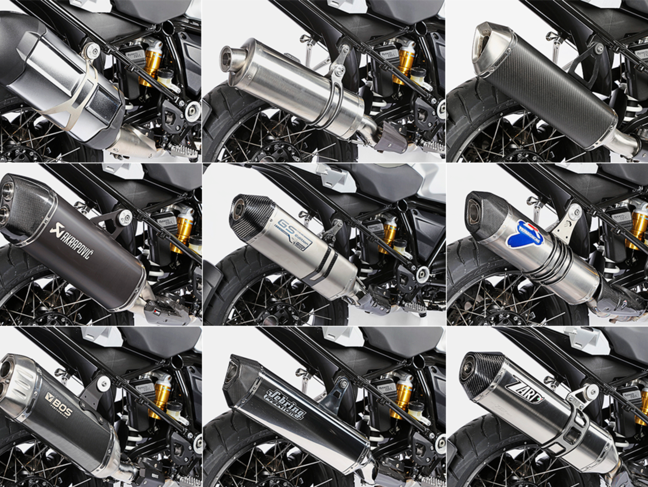 Acht Schalldämpfer für die BMW R 1200 GS im Produkttest