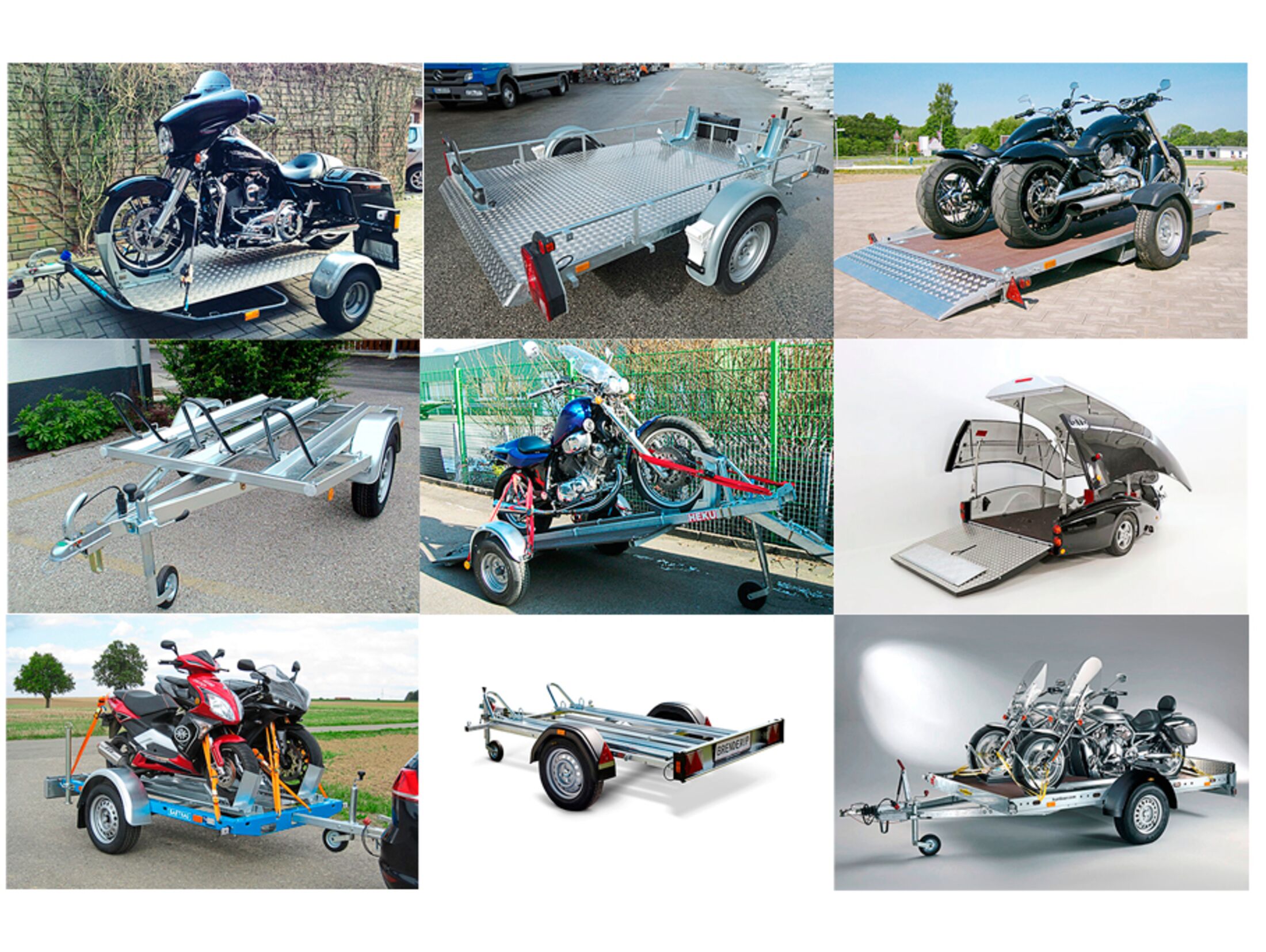 TOP Trailer Motorrad Anhänger absenkbar+klappbar MT-1 Lorries NEU