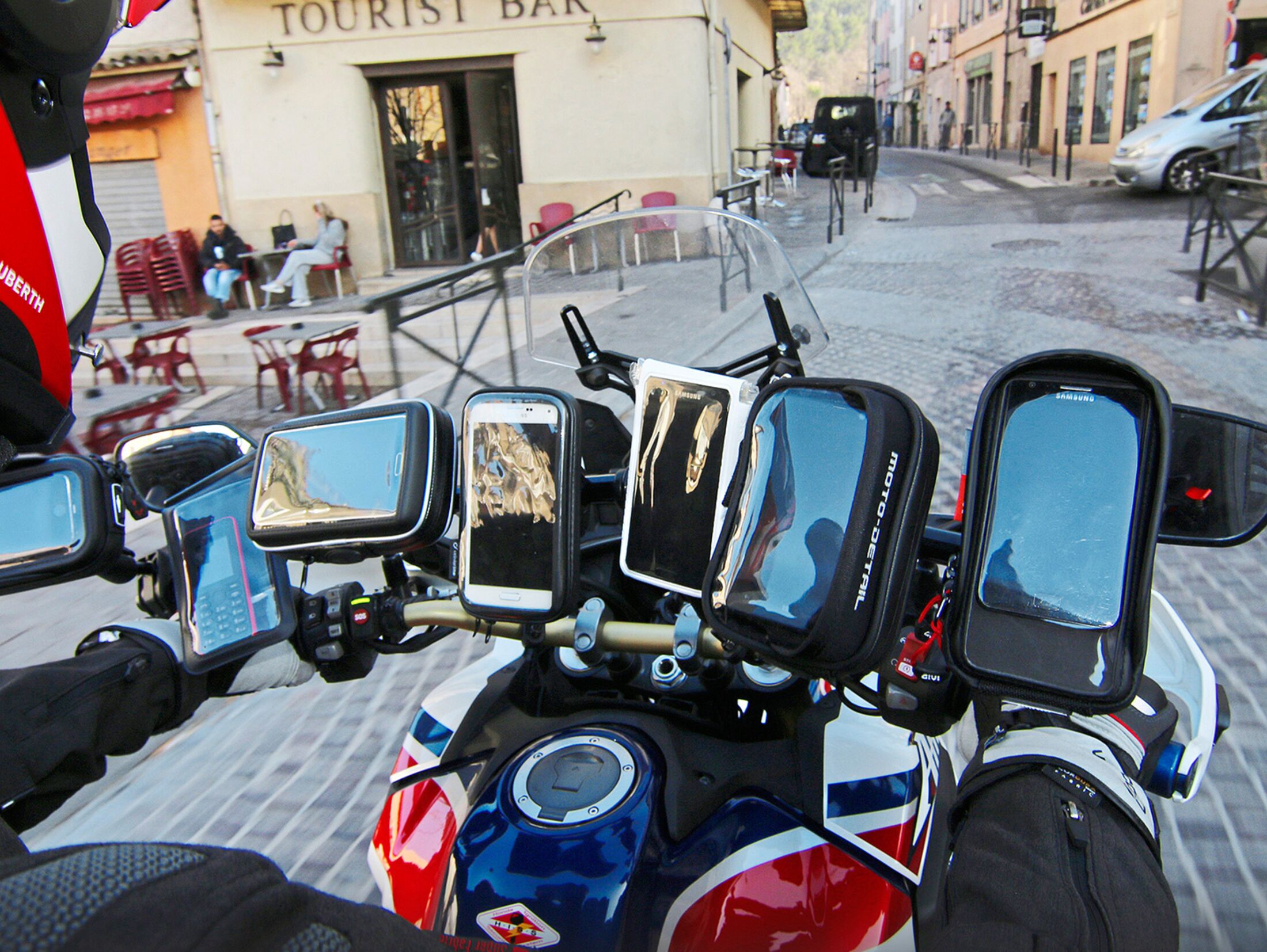Trip Machine Phone Pouch  Motorrad Smartphone-Halterung aus Leder